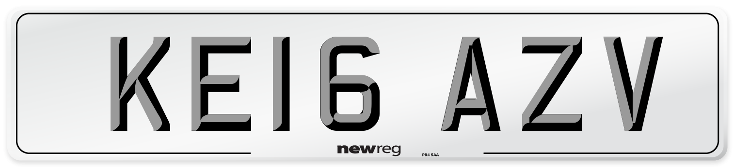 KE16 AZV Number Plate from New Reg